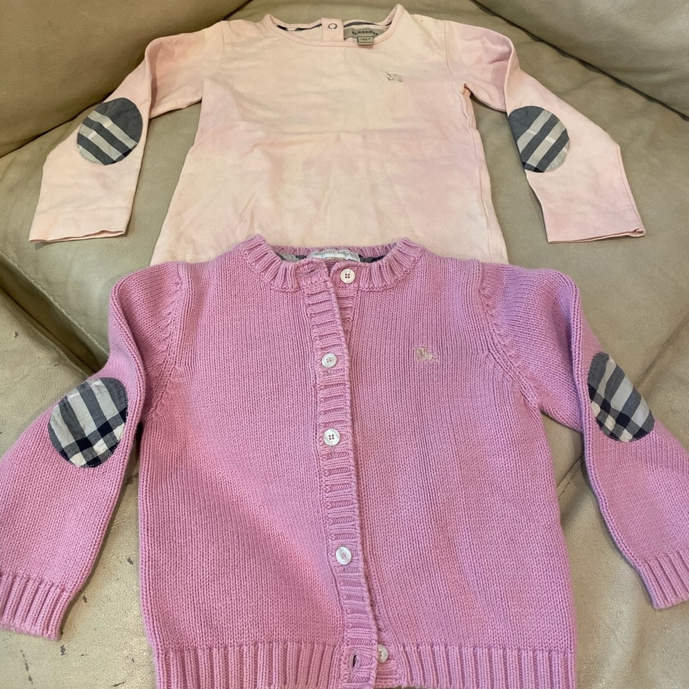 Burberry long sleeve - 3Y & button sweater - 2Y